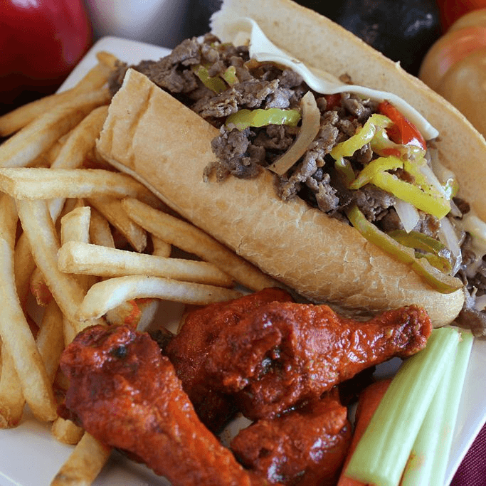 5 Wings, Cheesesteak & Soda