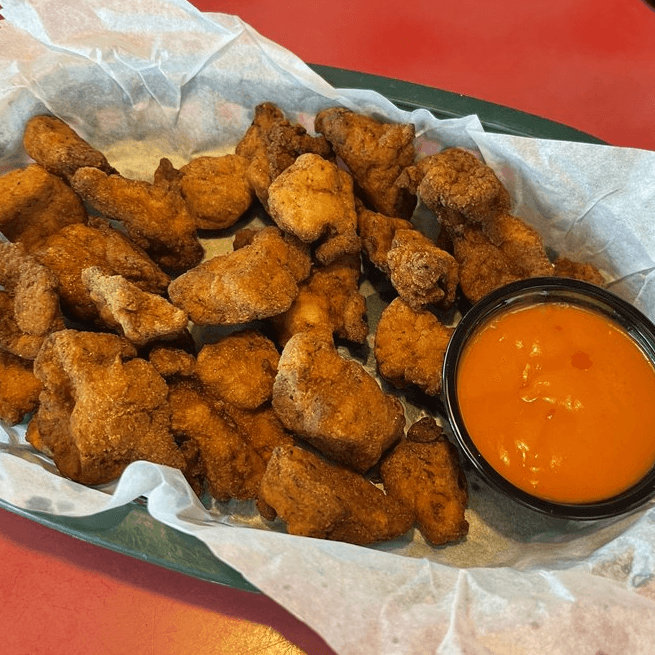 Alligator Tenders Basket with fries and slaw