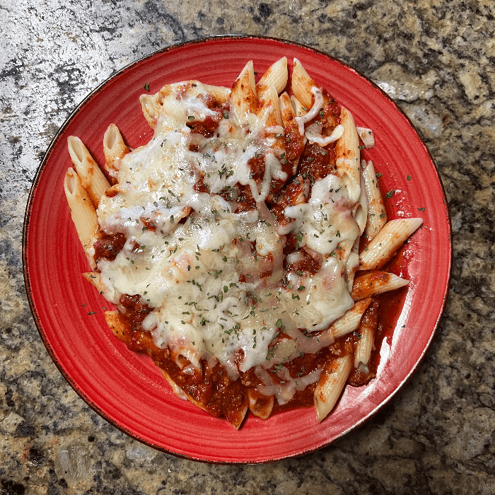 Ziti with Meat Sauce.