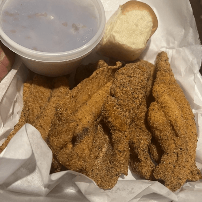 Catfish Filet Dinner.
