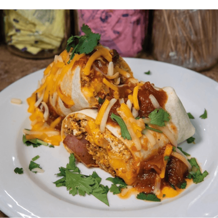 Breakfast Homemade Mexican Chorizo Sausage Burrito