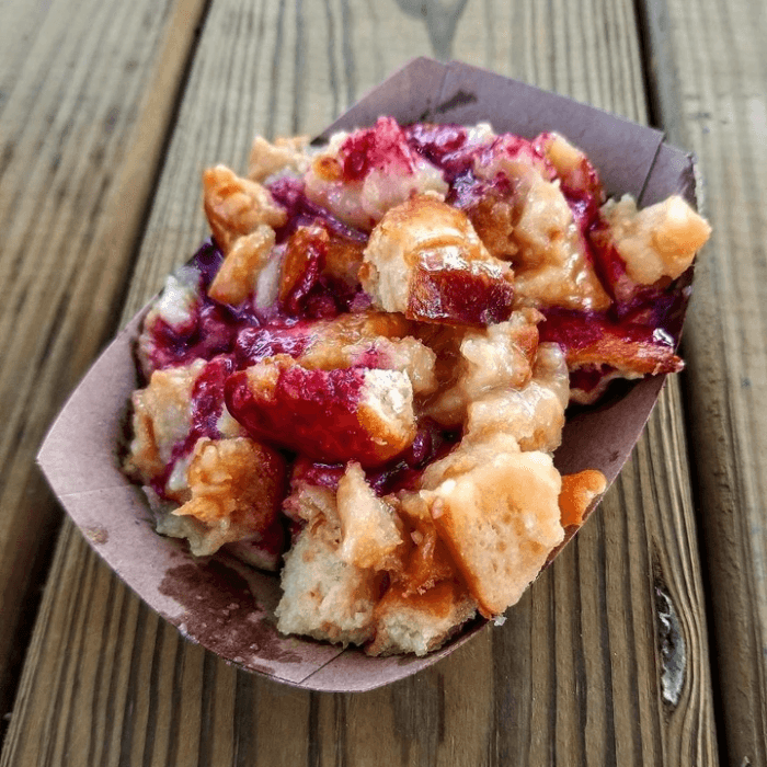 Blackberry Rum Sauce Bread Pudding