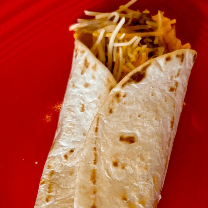 Kids Bean, Beef & Cheese Burrito.