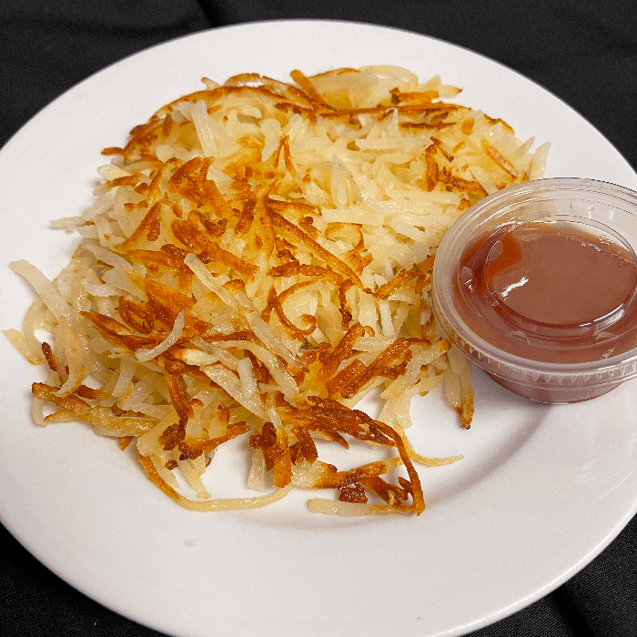 hash brown with ketchup