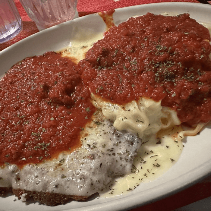 Veal Parmigiana Style.