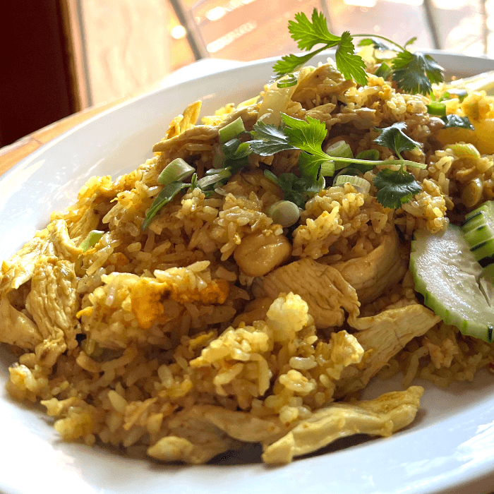 Pineapple fried rice.