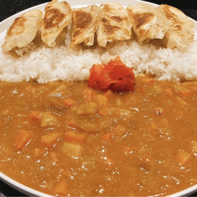 Chicken Gyoza Curry Over Rice