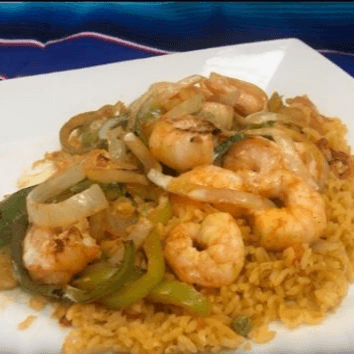 Camarones Con Arroz.