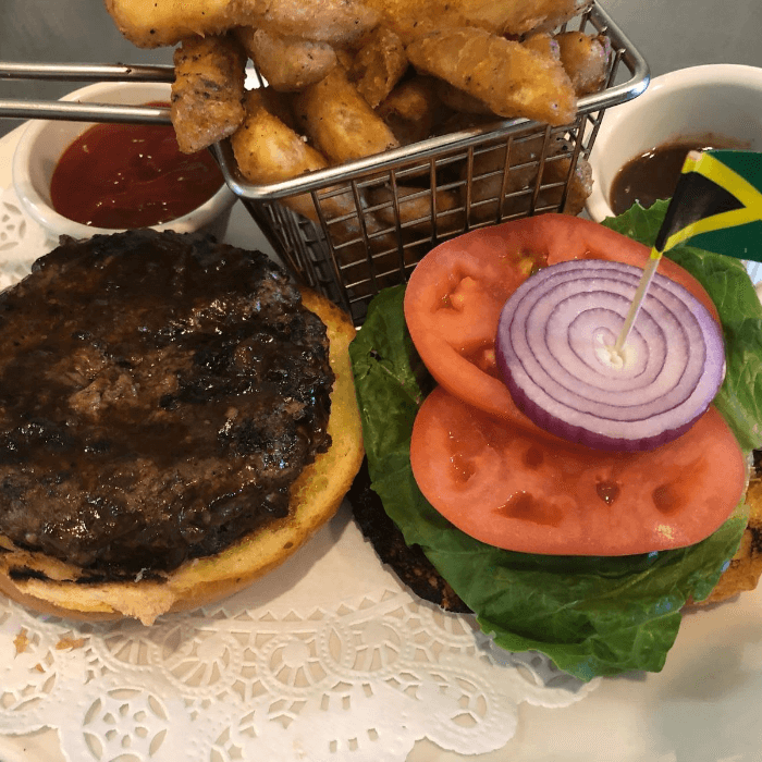 Jamaican Jerk Beef Burger.