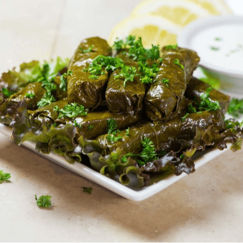 Veggie or Meat Grape Leaves Sandwich