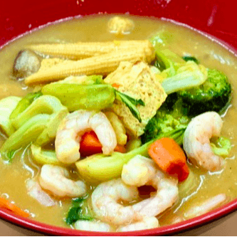 C24. Green Curry Shrimp With Veggie 咖哩蝦