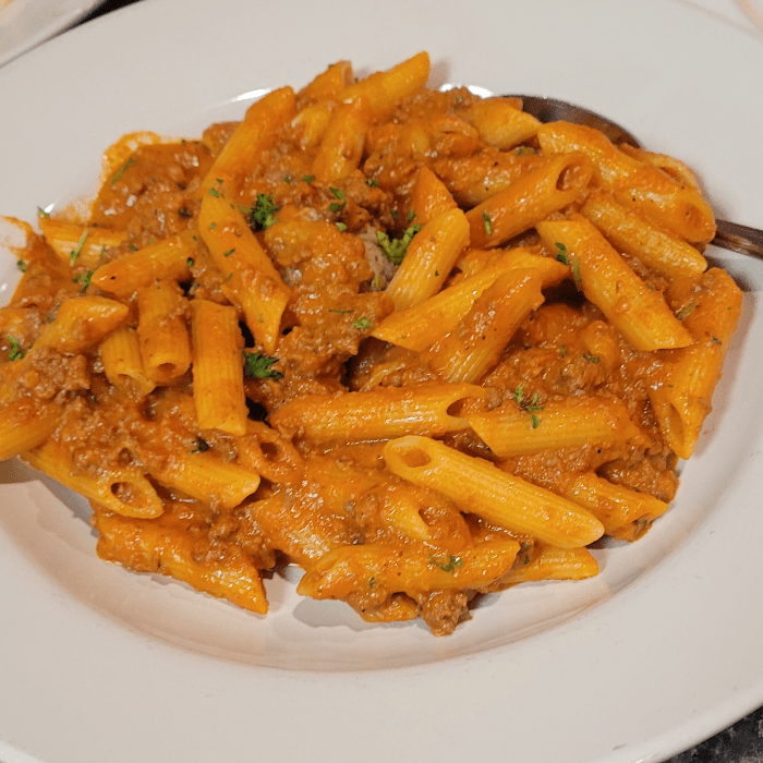 Penne Bolognese.