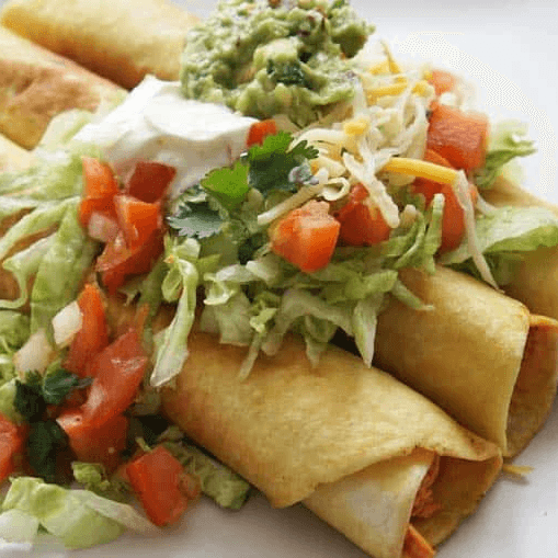 Flautas with Cheese & Guacamole