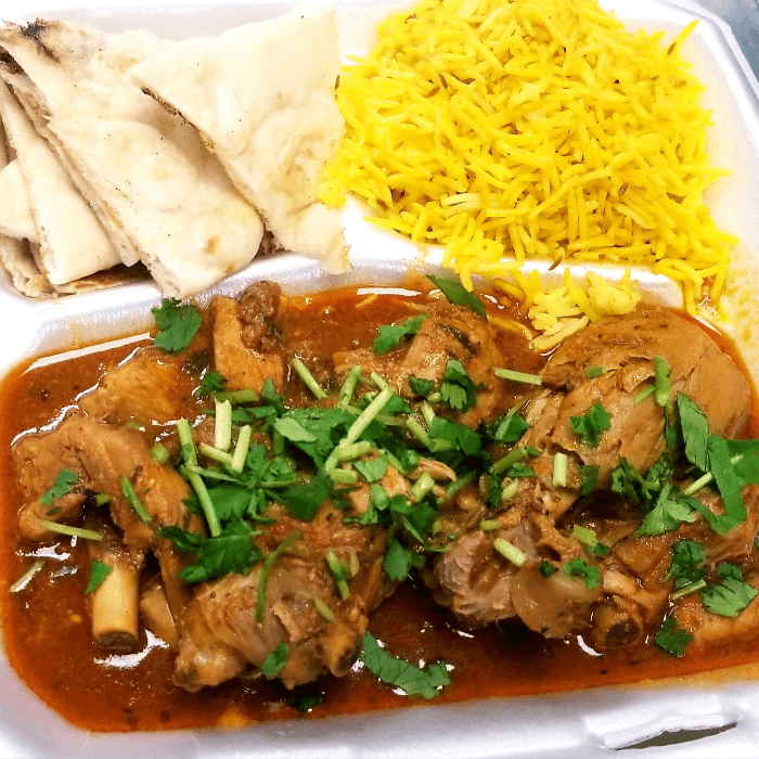 Karahi Chicken (with Naan & Rice)