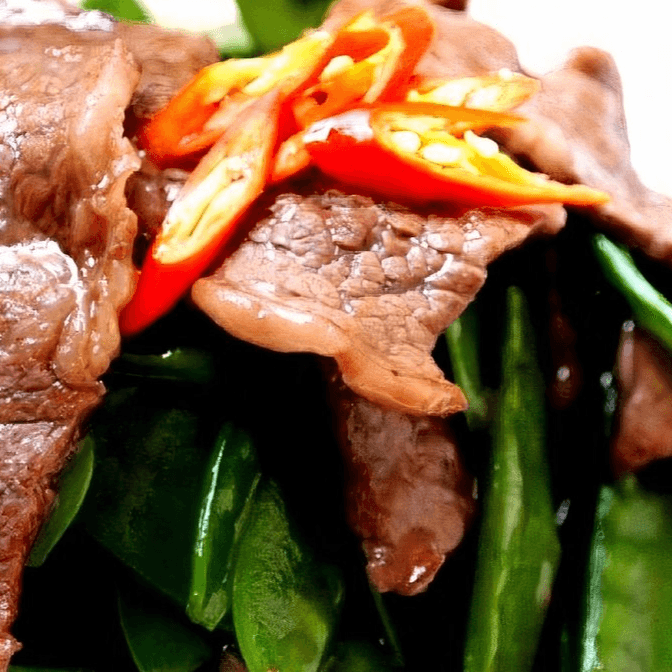 Snow Pea Beef 雪豆牛.