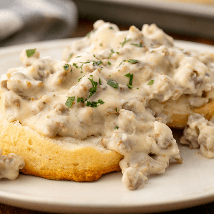 Real Homemade Sausage Gravy & Biscuits