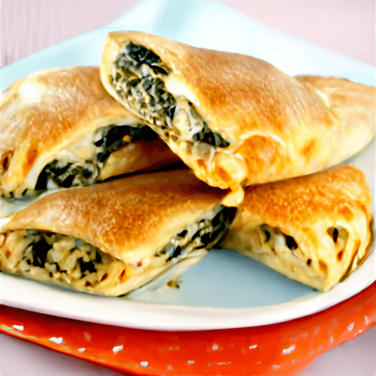 Spinach and cheese calzones.