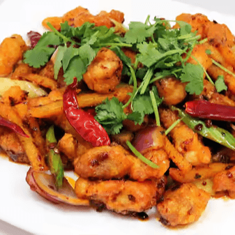 Chengdu Style Spicy Chicken with Vegetable 重庆⼲煸鸡.