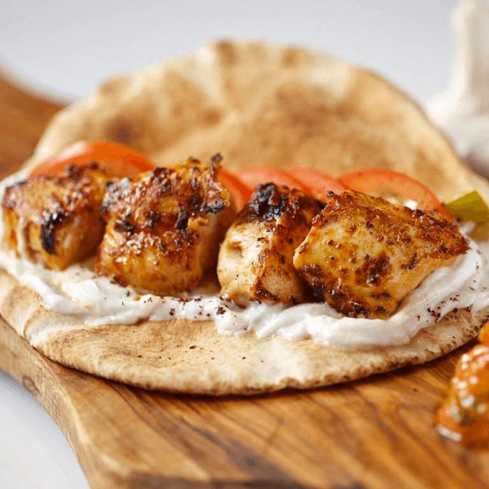 Shish Taouk Kabob Pita Wrap.