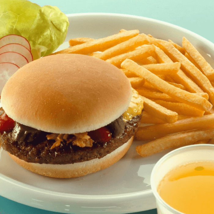 Hamburger with French Fries