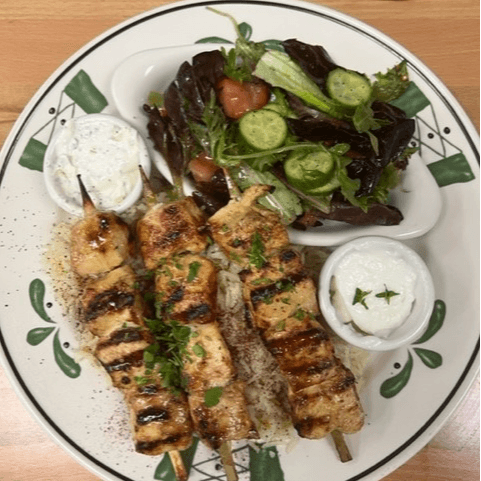 Chicken Kabob Plate.