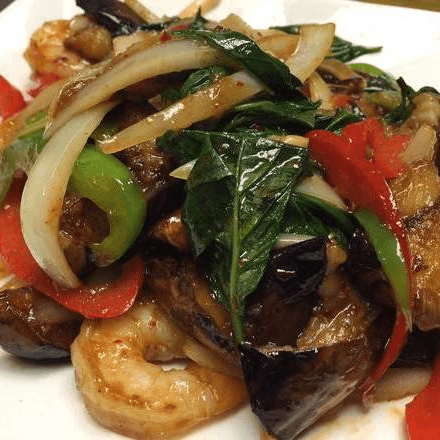 71. Shrimp Pad Eggplant.