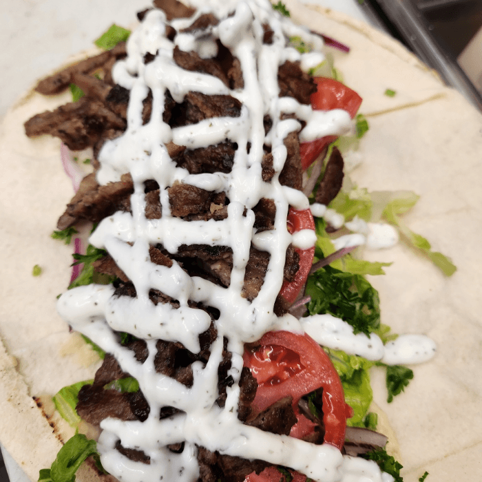 Lamb Gyro Pita Wrap.