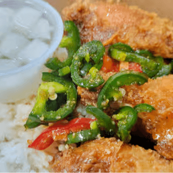 Crispy Chilli Garlic + Rice + Drink + Radish
