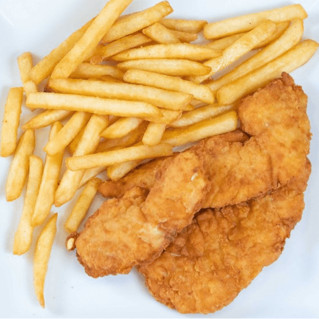 CHICKEN TENDERS & FRIES.