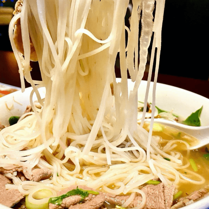 6. Rare Steak, Brisket, and Rice Noodle Soup