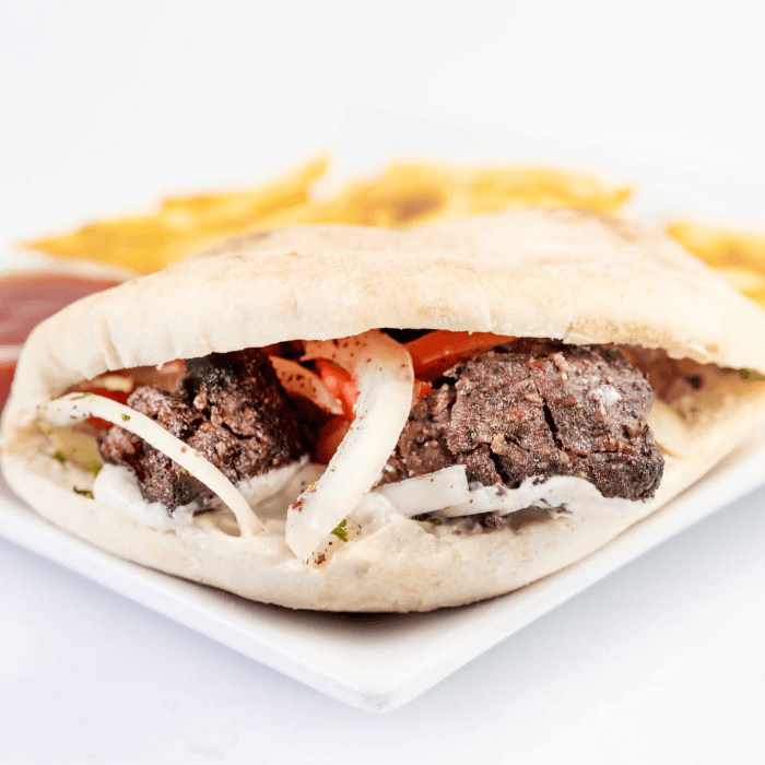 Beef Kabob Sandwich.