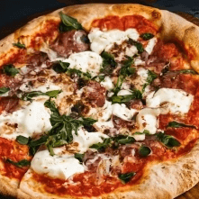 12'' Gluten Free Crust Burrata Pizza.