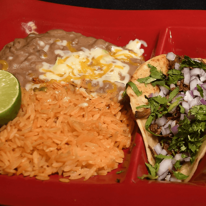 Taco, Rice and Beans