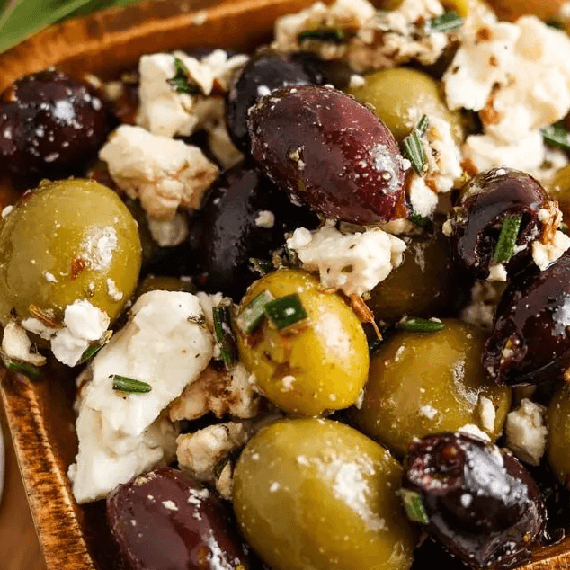 Mixed Olives with Feta.