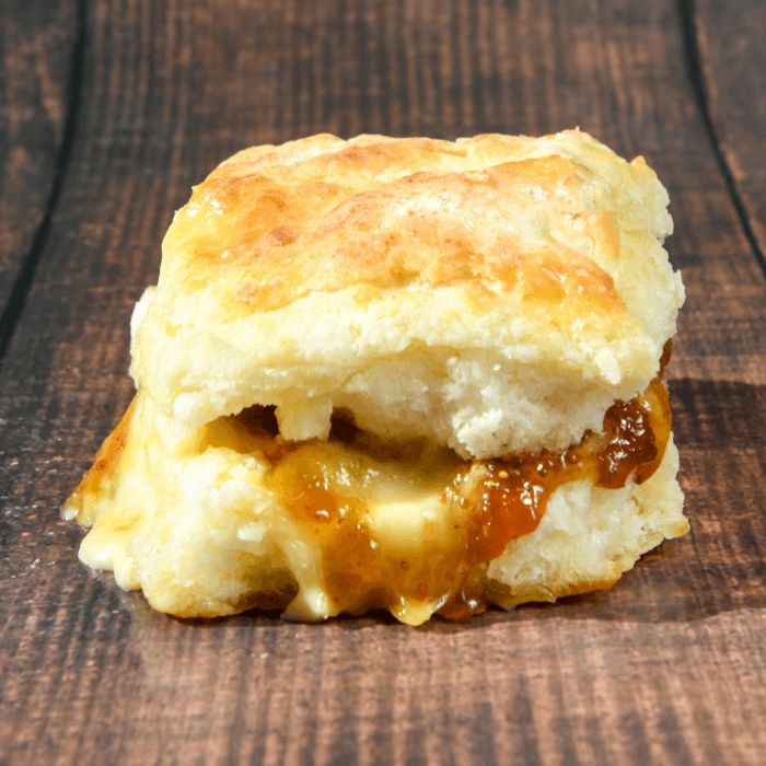 Brie and Fig Jam Biscuit.