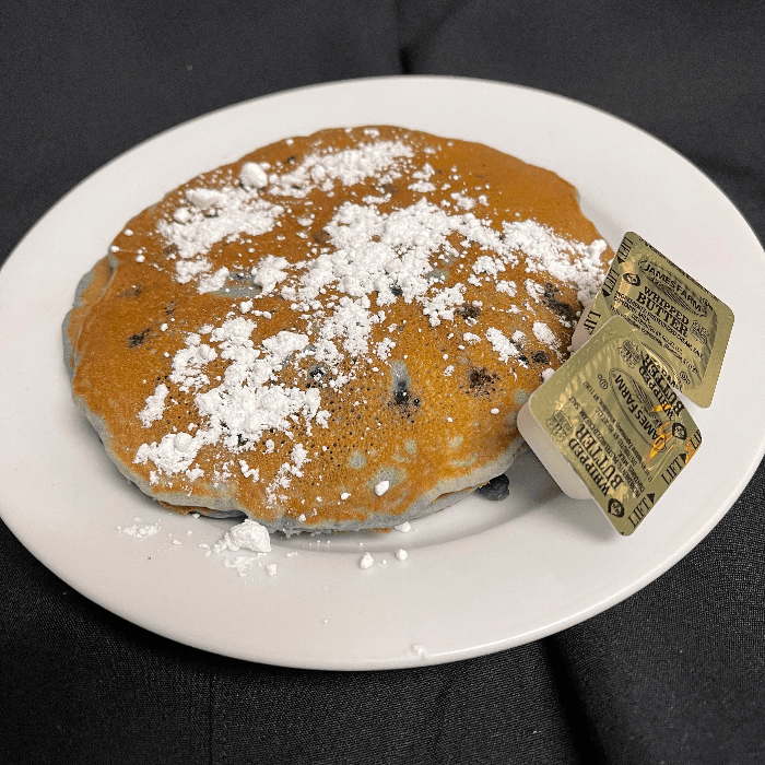 3 Blueberries Pancake with Powdered Sugar