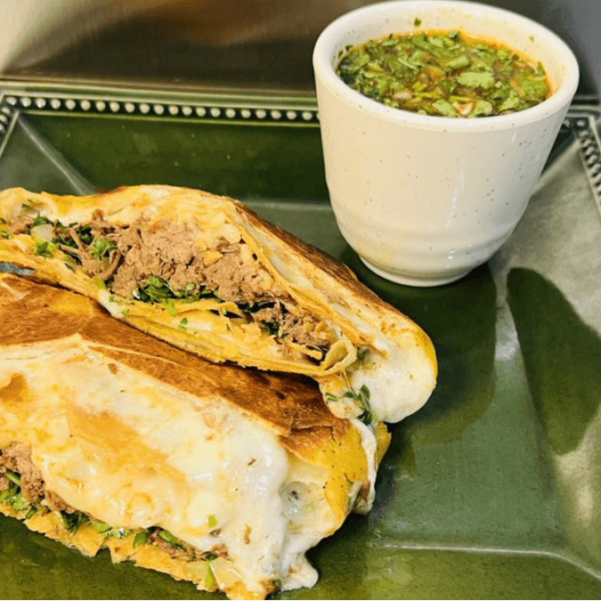 Quesa Tostada w/ Consome.