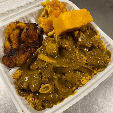 Large Curry Goat Plate