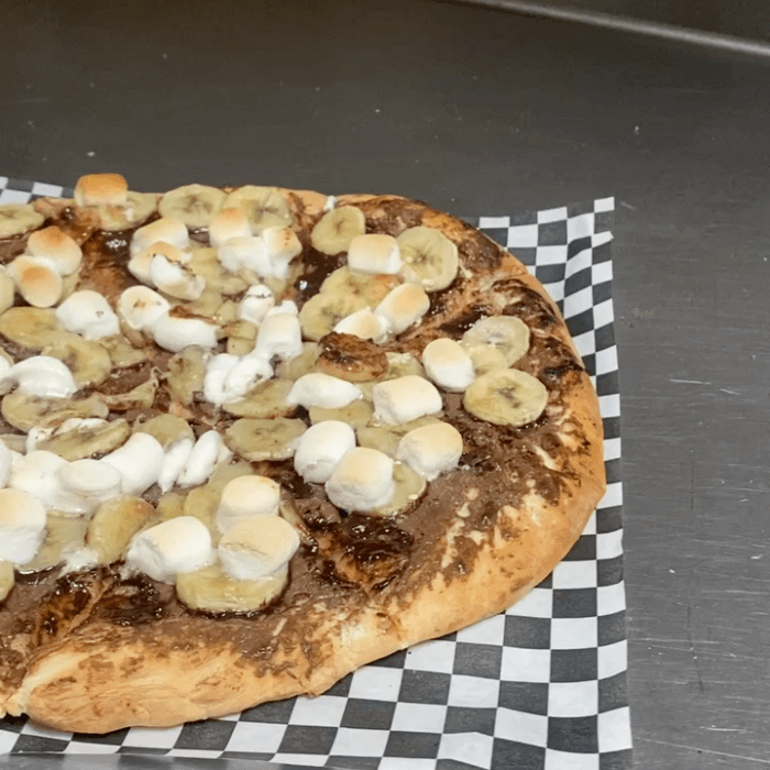Banana Marshmallows Dessert Pizza