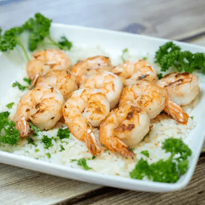 Grilled Shrimp Over Rice