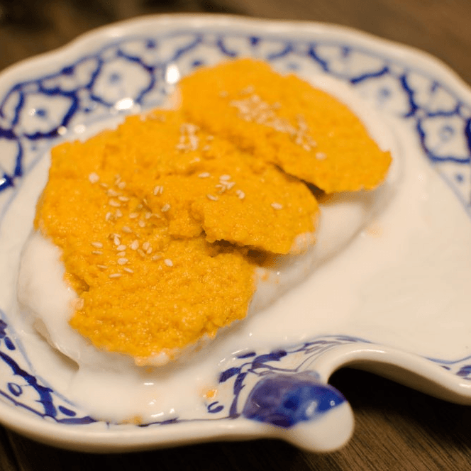 Sweet Sticky with Custard.