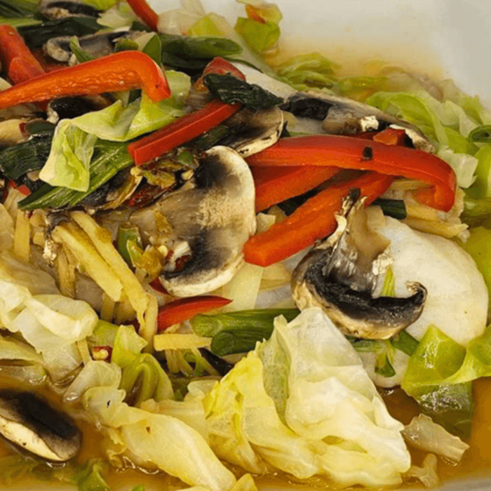 Steamed Sole Fish Filet.