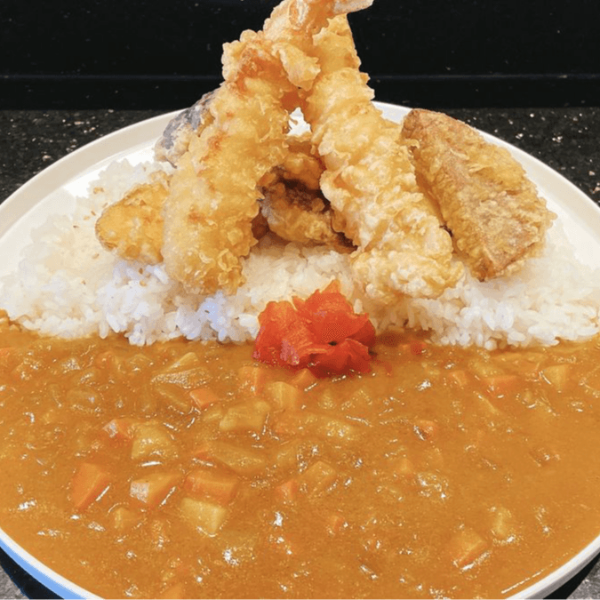 Mixed Tempura Curry Over Rice