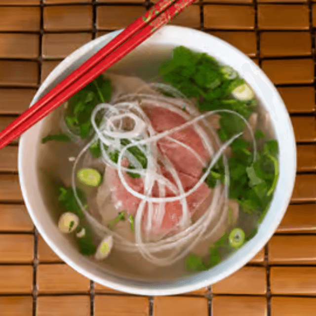 3. Rare Steak and Rice Noodle Soup