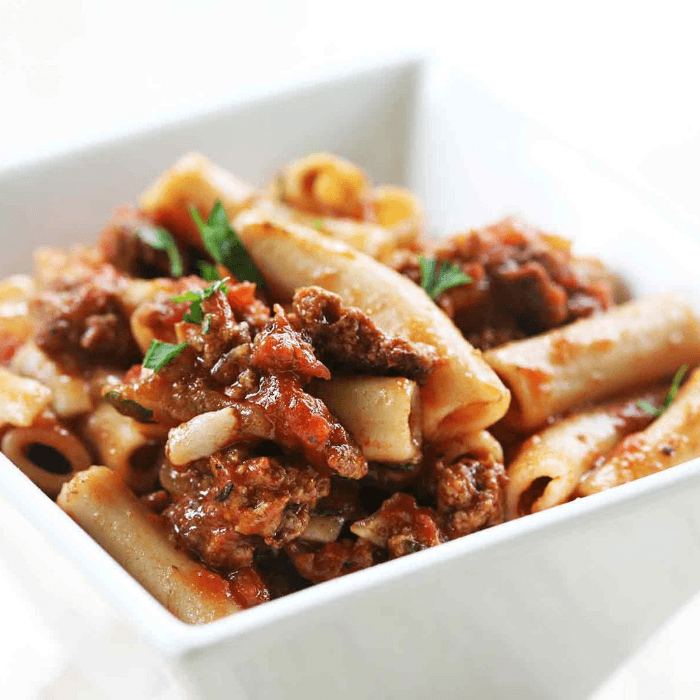 Lunch Penne with Meat Sauce