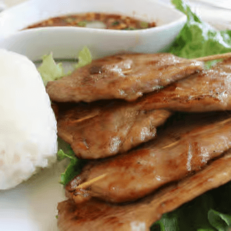 56. Grill Pork with Sticky Rice