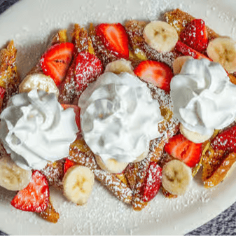 Banana and Strawberry French Toast.