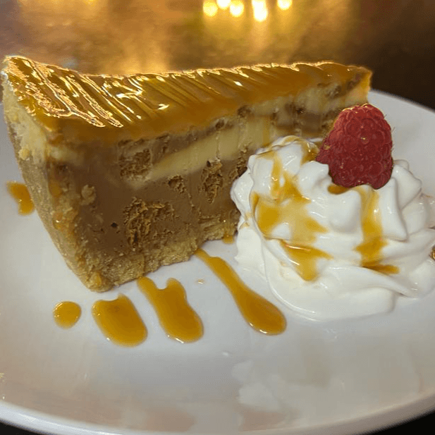 Sea Salt Caramel Cheesecake.