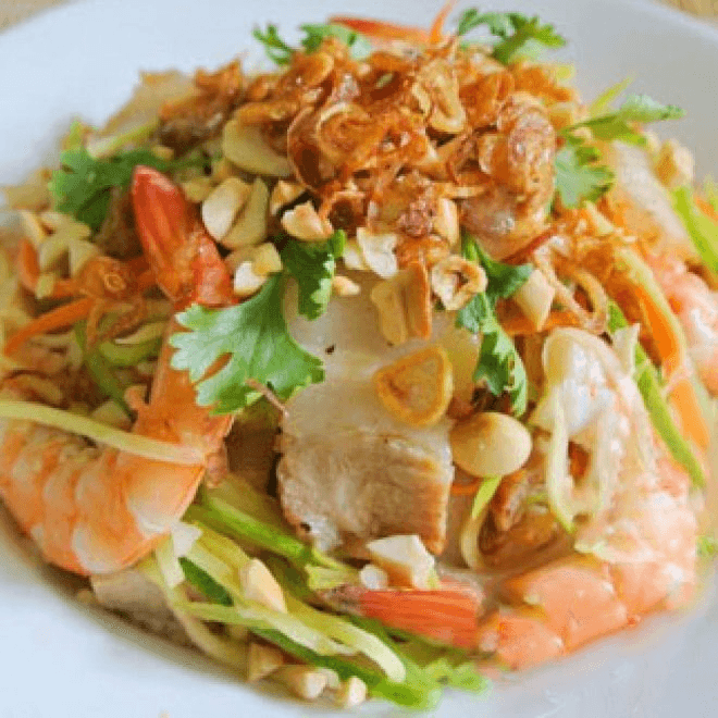 T2. Tray of Papaya Salad, Pork Ears, Shrimp, Meat
