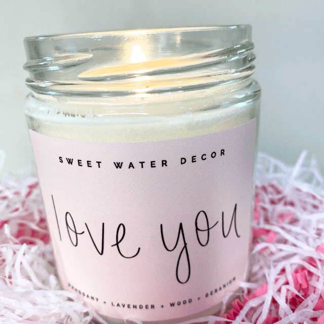Sweet Water Decor Soy Candle--I Love You